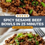 Spicy Sesame Ground Beef Bowls Recipe