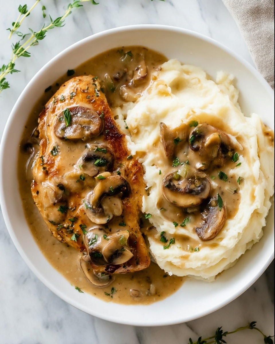 Mushroom Chicken in Creamy White Wine Sauce Recipe