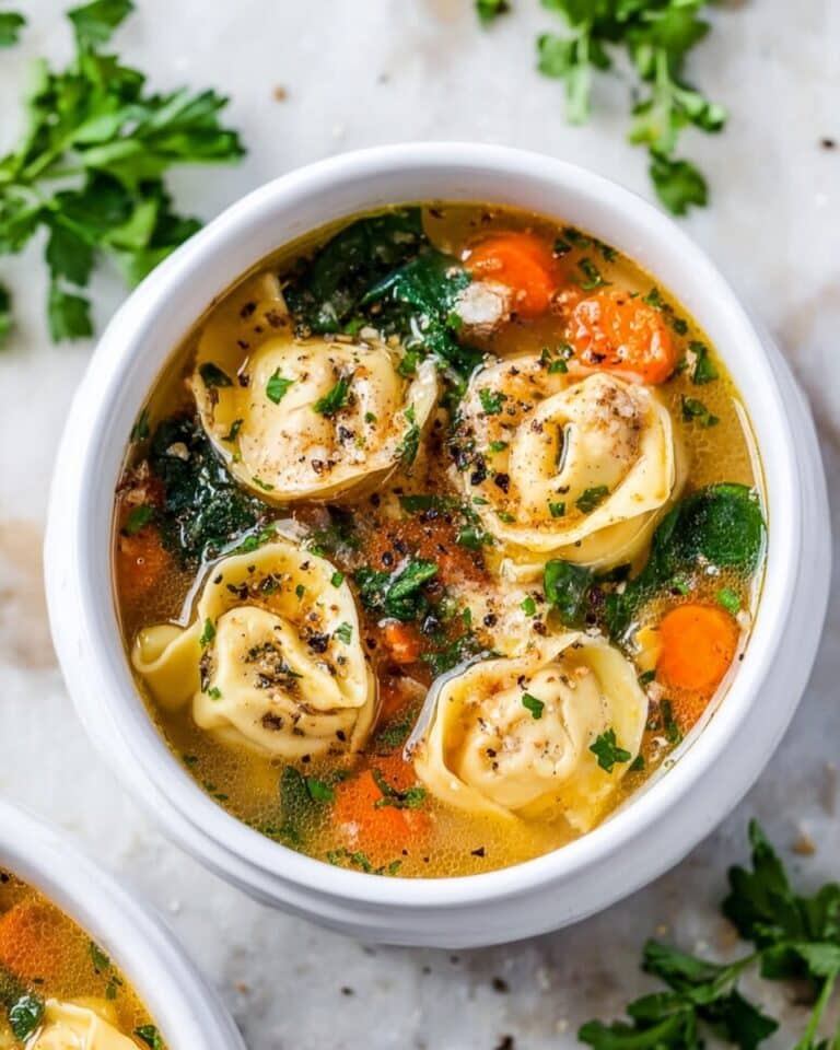 Turkey Meatball Spinach Tortellini Soup Recipe