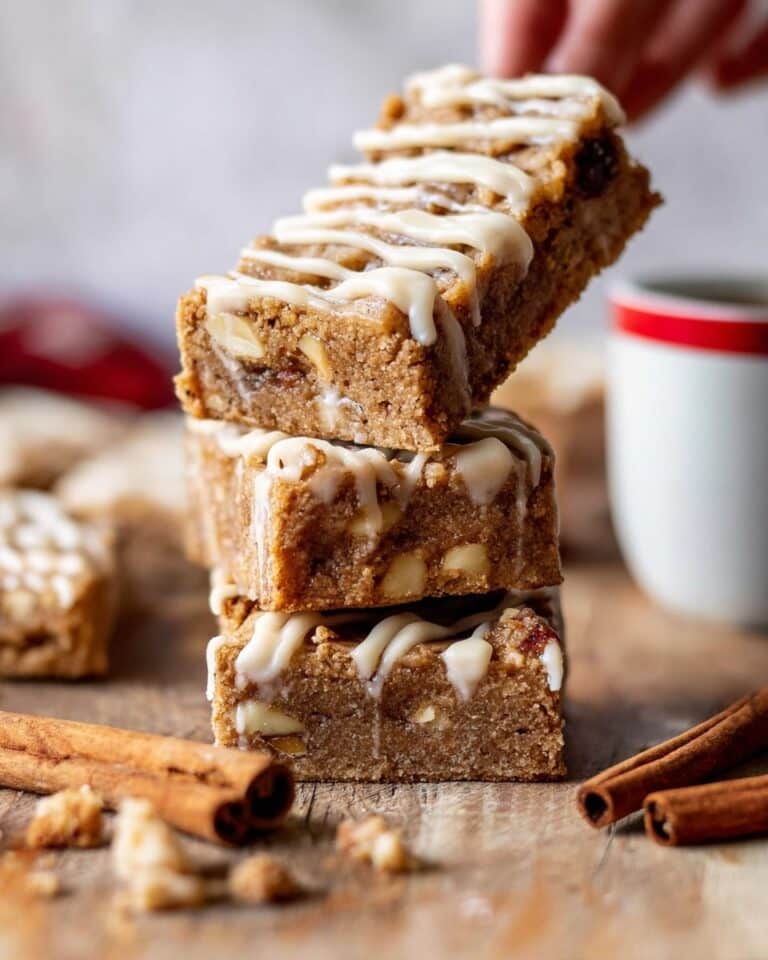 Brown Butter Apple Blondies with Cinnamon Maple Glaze Recipe