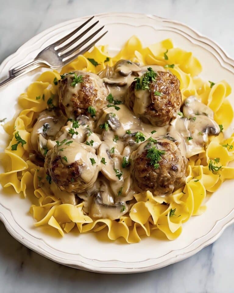 Turkey Meatball Stroganoff with Mushroom Cream Sauce (Instant Pot, Slow Cooker, or Stovetop) Recipe