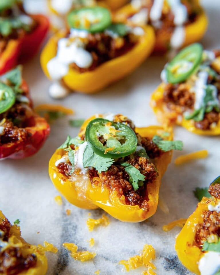 Mini Bell Pepper Loaded Turkey Nachos Recipe