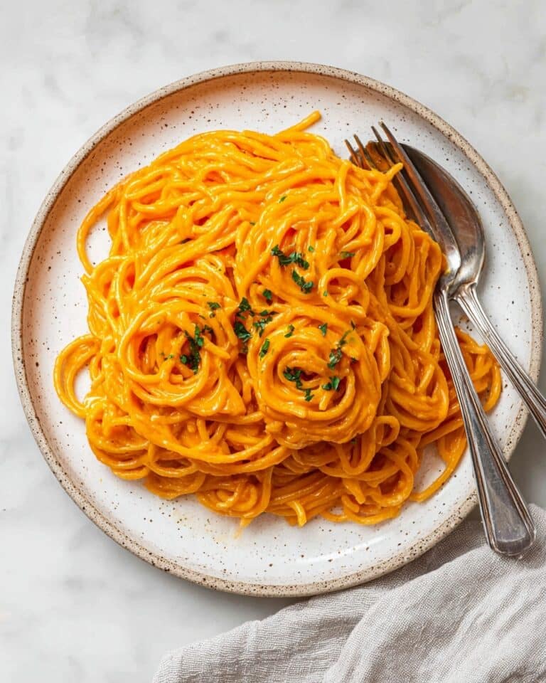 Sweet Potato Pasta Sauce with Roasted Red Pepper and Spaghetti Recipe