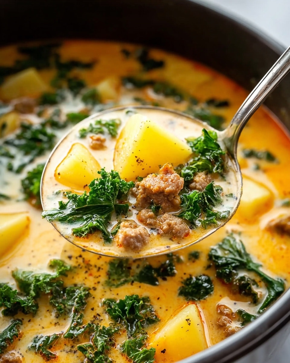 A white bowl filled with a creamy orange soup that has visible pieces of light yellow sliced potatoes and green kale leaves floating on top, along with small round slices of brown sausage evenly spread inside. The soup is garnished with a sprinkling of white grated cheese in the center. To the side of the bowl, there are a few slices of light brown crusty bread on a white marbled surface. The overall look is warm and inviting, with a soft, smooth texture of the soup contrasting with the chunky ingredients. photo taken with an iphone --ar 4:5 --v 7
