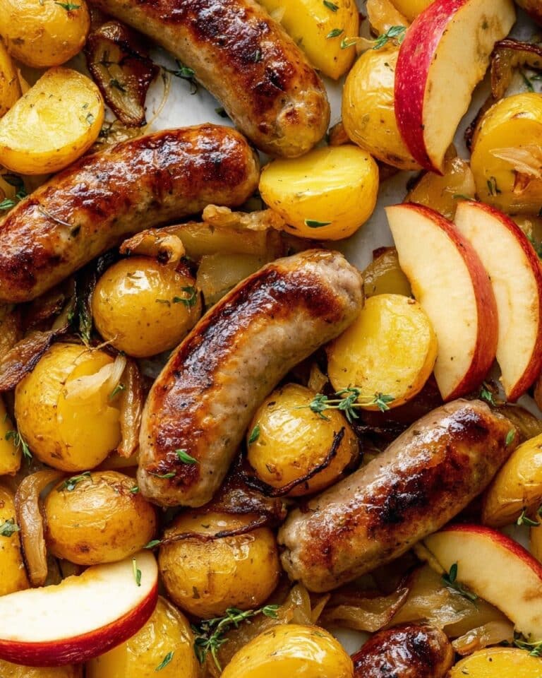 Sticky Sausage Tray Bake in Honey Mustard Sauce Recipe