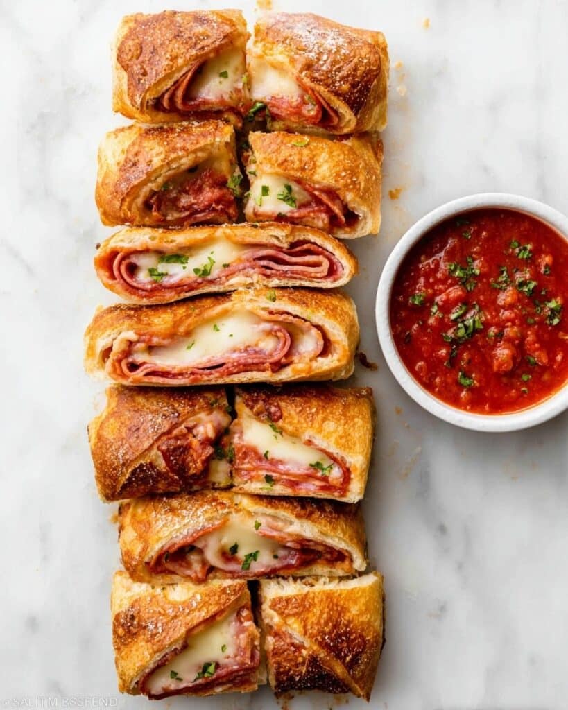 Homemade Stromboli with Sliced Meats and Cheese Recipe