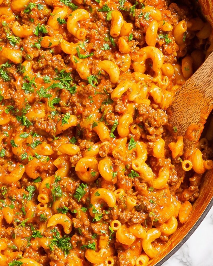 One-Pot Classic Goulash with Elbow Macaroni and Cheddar Recipe