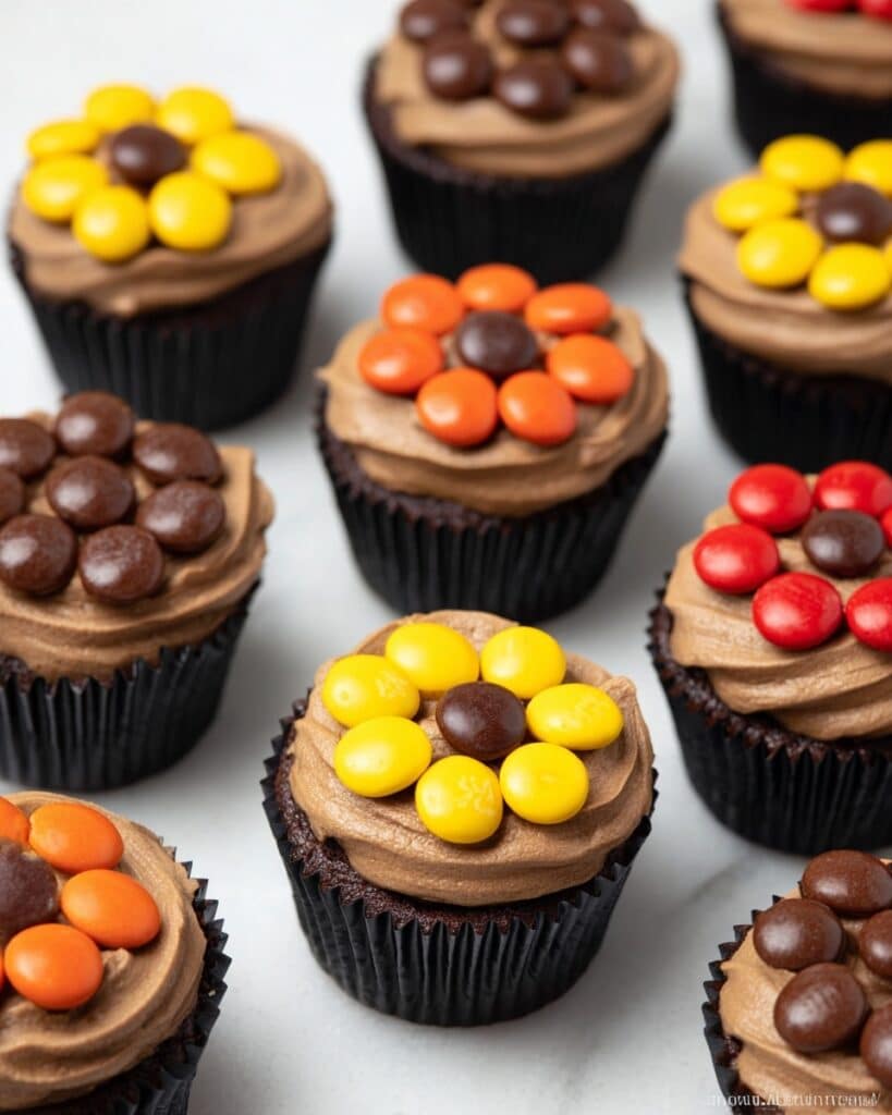 Fall Daisy Mini Cupcakes with M&M’s Recipe