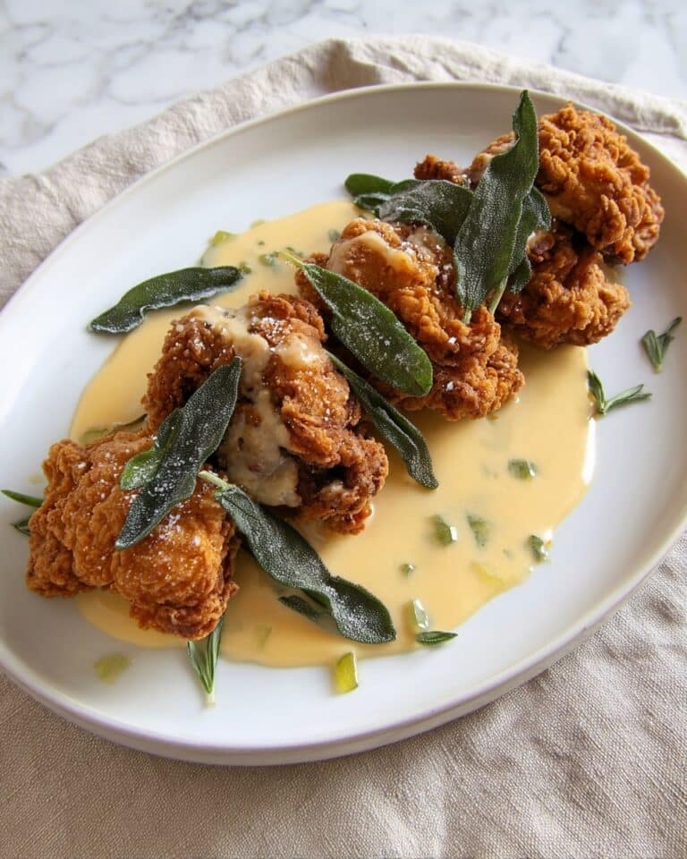 Crispy Fried Chicken with Sage Caper Gravy Recipe