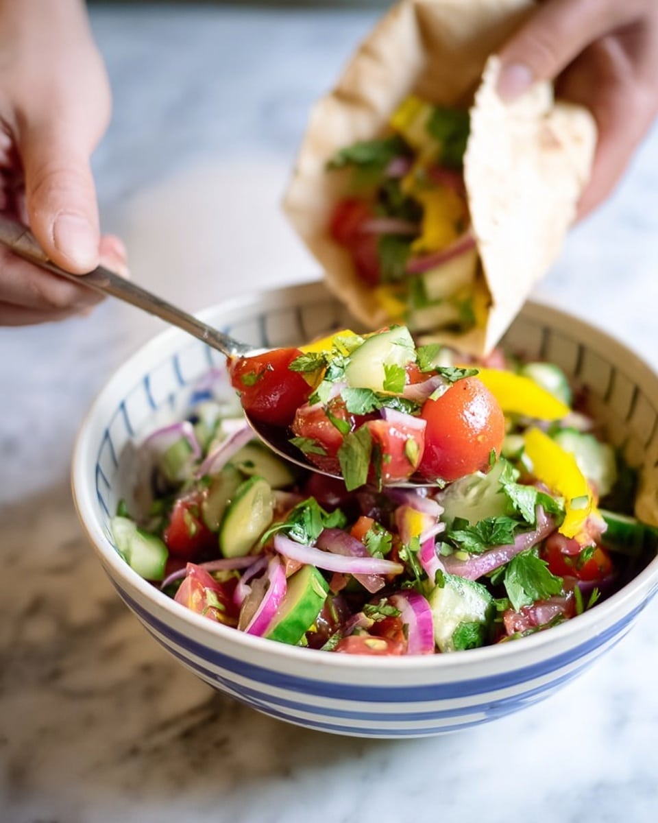 Greek Salad Pitas with Tahini Lemon Sauce Recipe