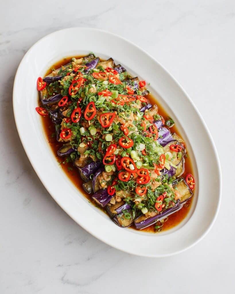 Liang Ban Qie Zi (Chinese Steamed Eggplant Salad) Recipe
