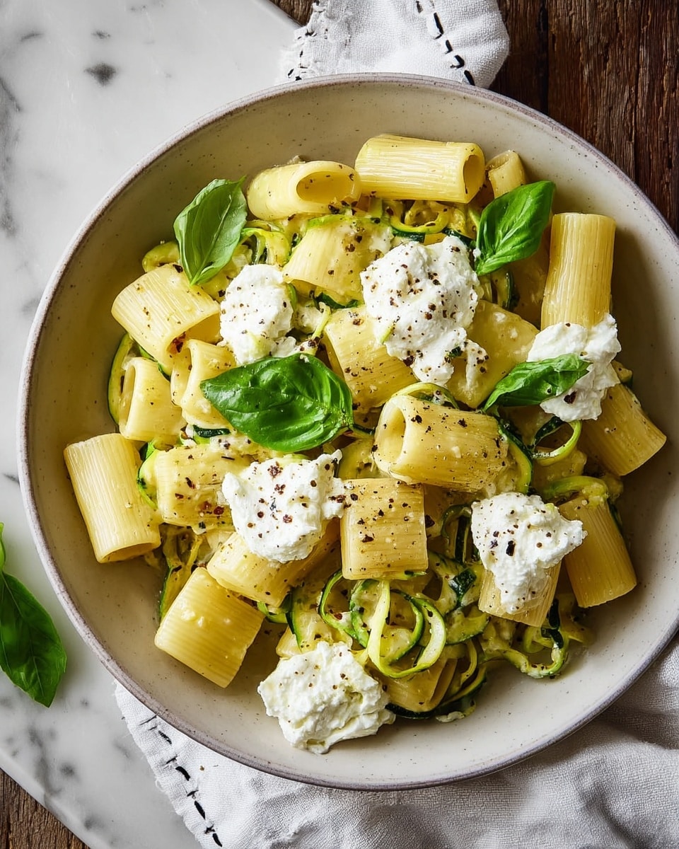 Easy Zucchini Pasta with Ricotta & Basil Recipe