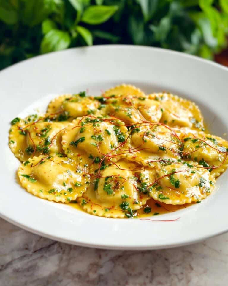 Crab Ravioli with Saffron Dill Sauce Recipe